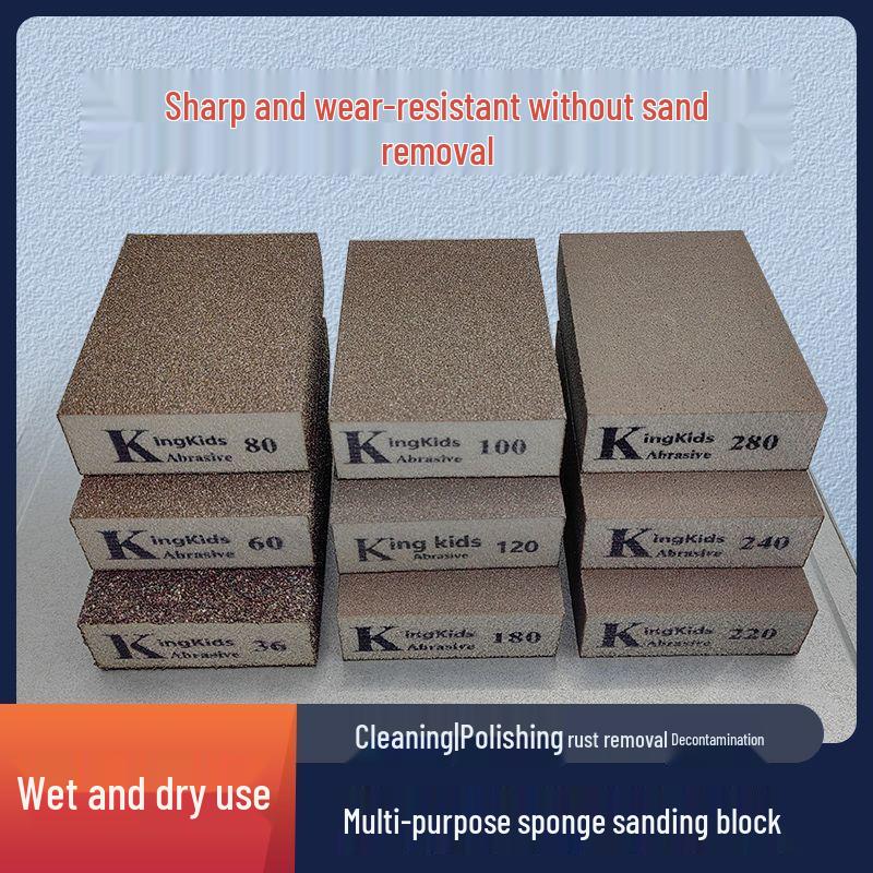 

Sponge Sanding Block for Grout, Paint, and Rust Removal; Perfect for Walls, Woodworking, and Model Lines. Coarse 36 (60 grit) ~ 50 pcs box (Buy 4 Get 1)