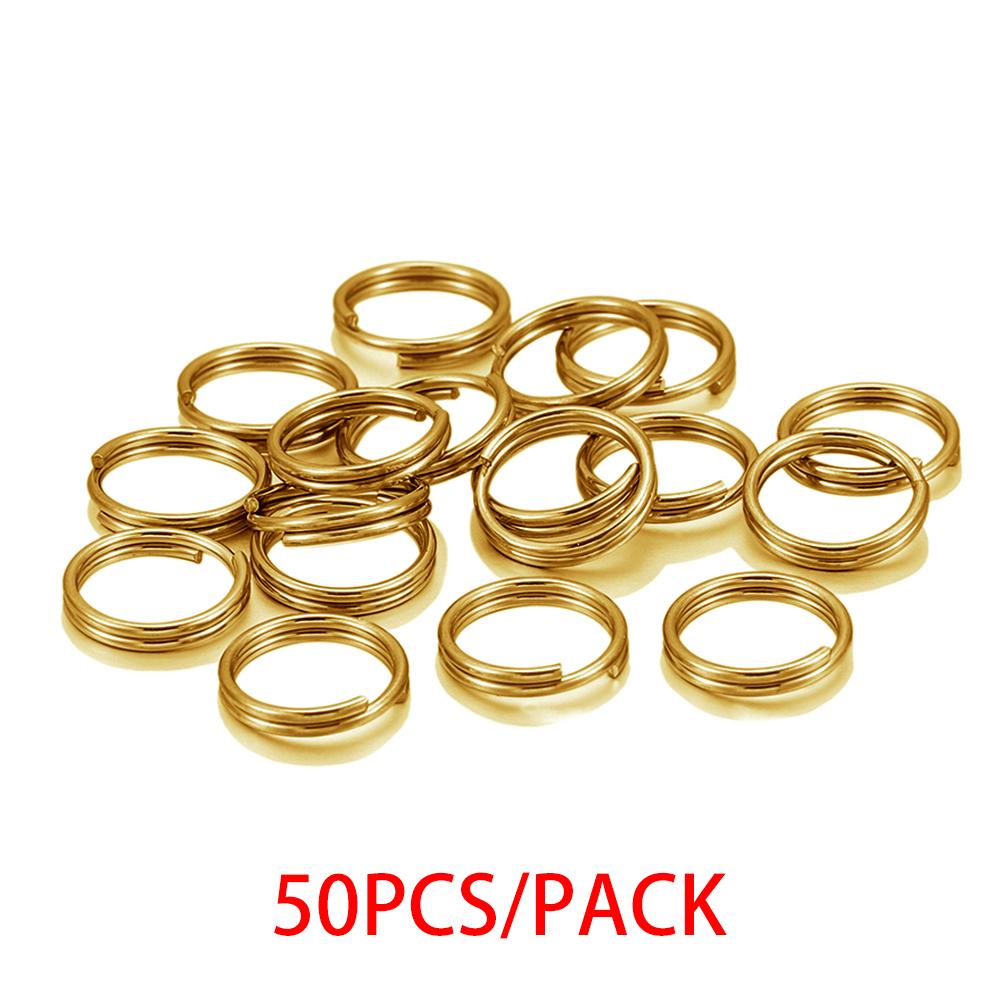 50-100pcs/lot 6 8 10 12mm Stainless Steel Open Jump Split Rings Double Loops Connectors For DIY Jewelry Making keyring Supplies