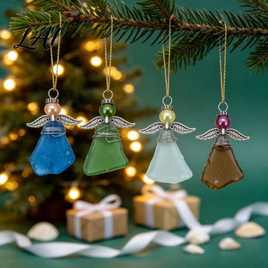 Strandhaus Weihnachtsbaumschmuck Kollektion Meerglas Engel Adventskalender 2026 24 Tage Schmuck Küstenurlaub Geschenk für Freunde Countdown Kalender