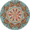 Ethnic Style Circular Carpet Bosnian Style Mandala Printed Rug Living Room Bedroom Decoration Anti Slip Foot Mat Home Decoration