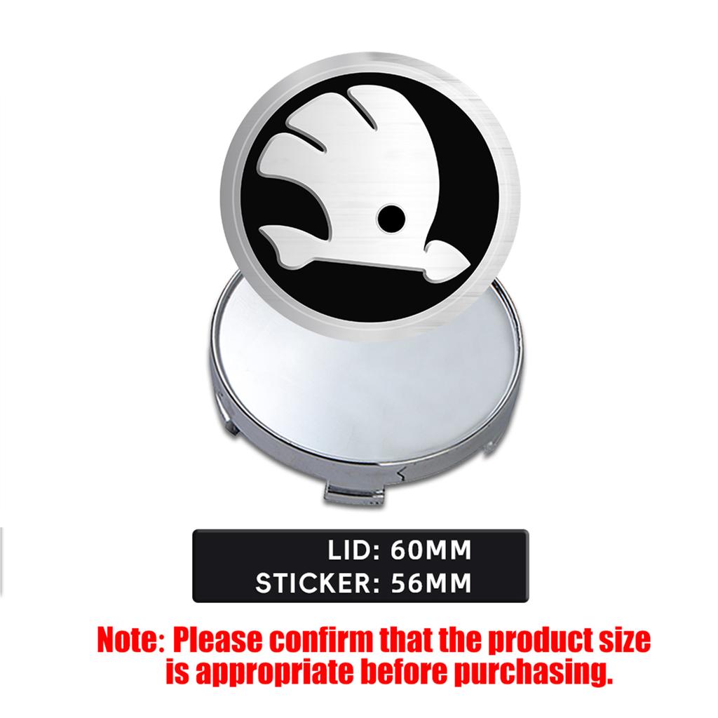 DDWO5 56/60/65/68MM Car Wheel Center Cover Badge Sticker Hub Cap Accessories For Skoda Kodiaq Octavia Enyaq Kamiq Scala Rapid MK2 MK3
