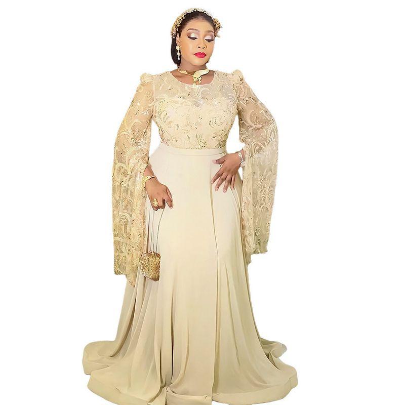 African Plus Size Women's Long-Sleeved Bridesmaid Dresses for Weddings, Birthdays, Parties, and Party Dresses