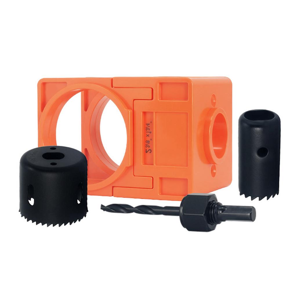4Pcs Wood Door Lock Installation Set Including Hole Drilling Template for Quick Setups Common Lock Size