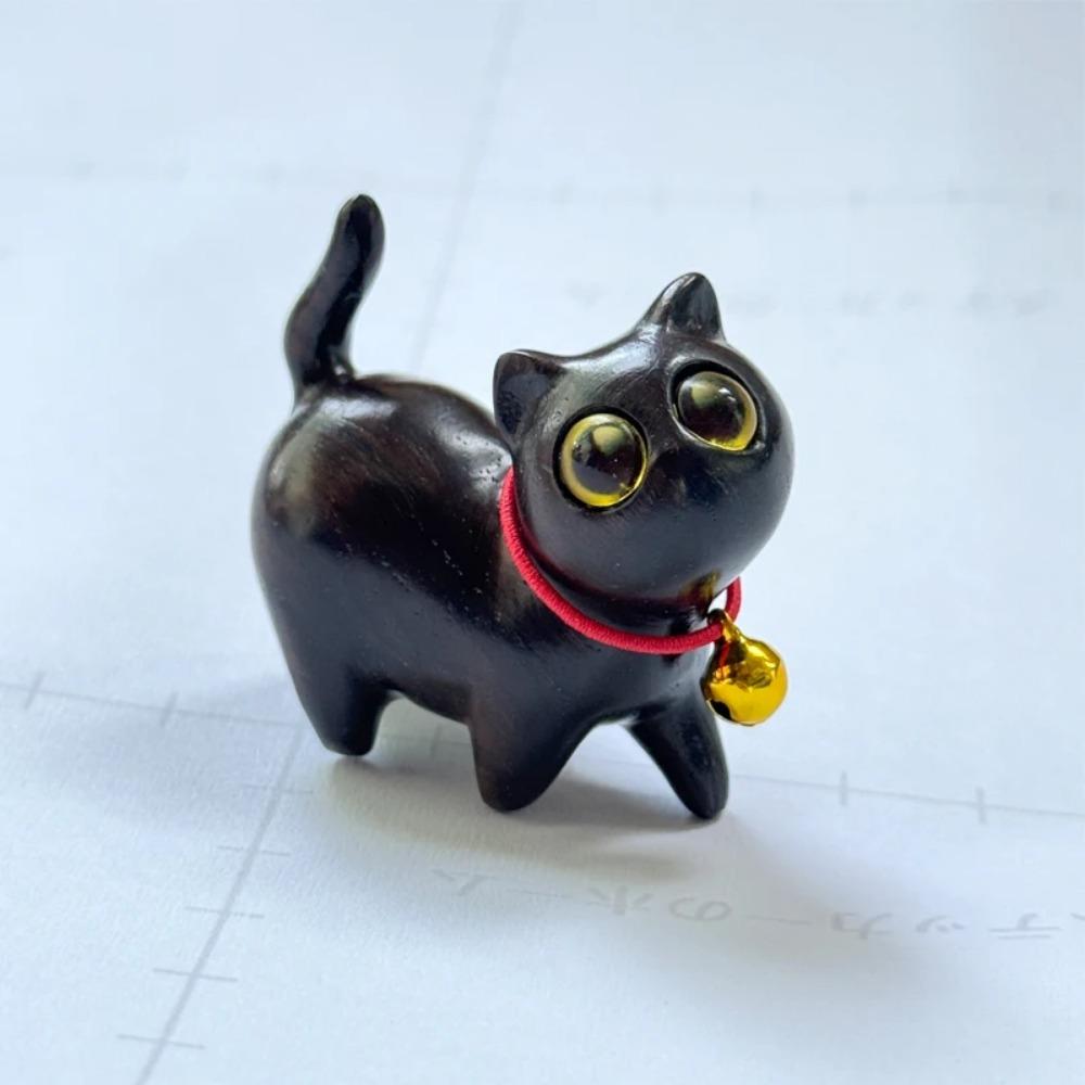 

Фигурки Кота Удачи из Зеленого Сандала, Настольное Украшение, Деревянная Статуэтка Животного, Милый Любопытный Кот с Наклоненной Головой для Домашнего Декора, В качестве подарка