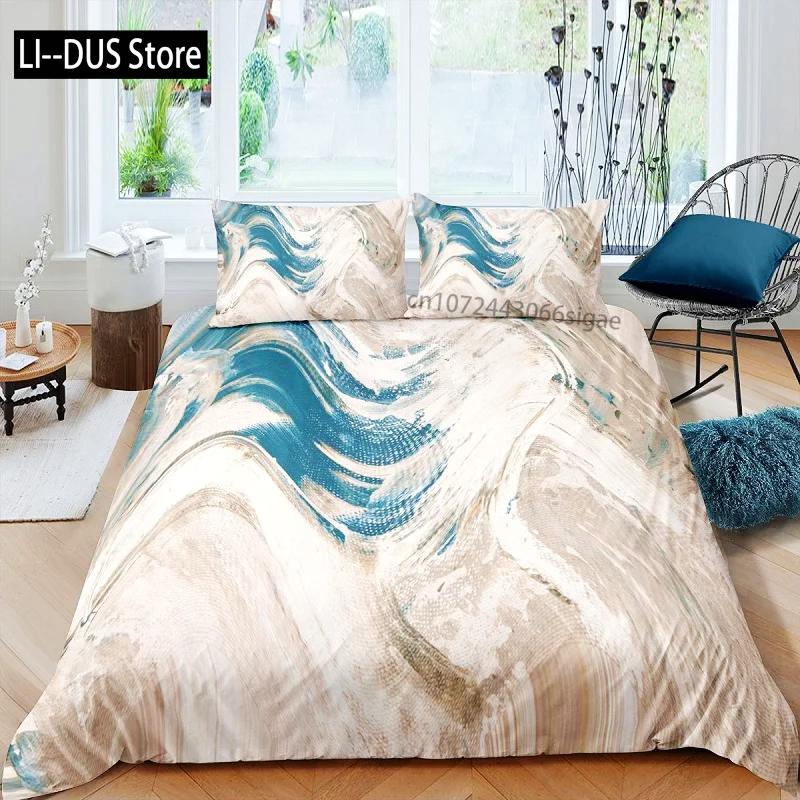 Nordic Marble Pattern White 3D Bedding Set Duvet Cover Pillowcase Bedclothes Single Twin Full Queen King Size POD Dropshipping