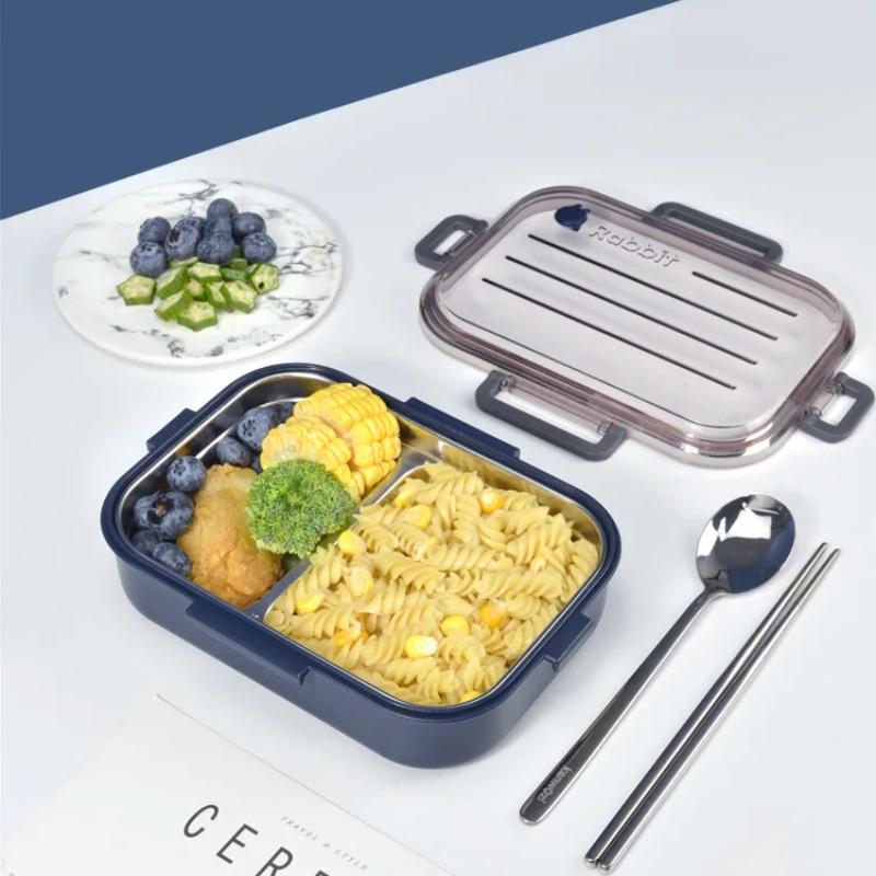 Stainless Steel Insulated Lunch Box Student School Lunch Box Tableware Bento Food Container Storage Breakfast Boxes Plastic Drop
