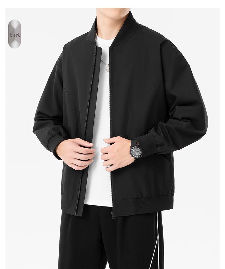 Men's Stylish Korean Trend Baseball Jacket: Handsome MA1 Workwear Top Casual Hoodie