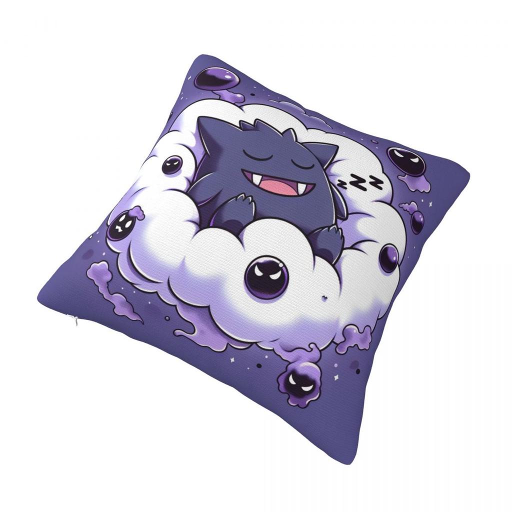 Japanese Anime Pokemon Gengar Cartoon Pillow Cover Soft Pillow Case Cushion Cover Cute Fun Pillowcases For Sofa Home Decoration