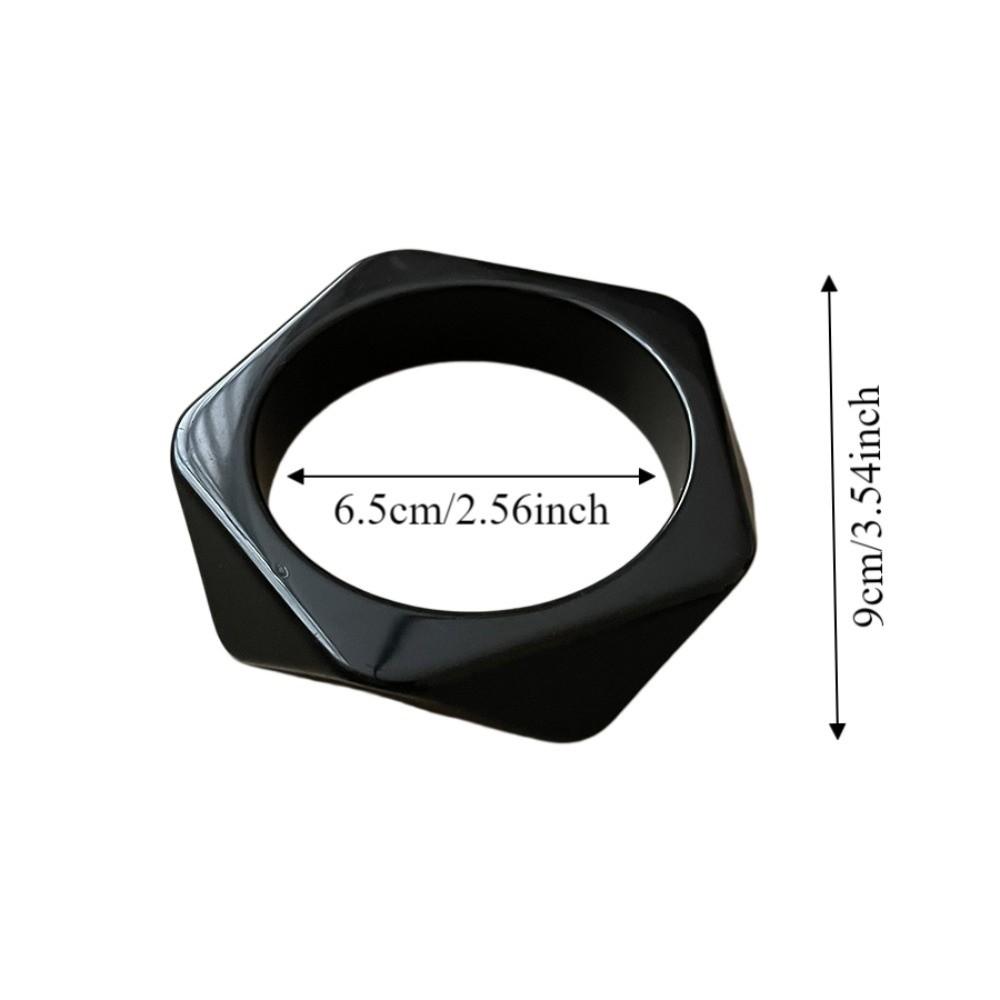 Europe American Style Irregular Wide Bracelet Smudging Retro Hand Ring Vintage Resin Bangle Women