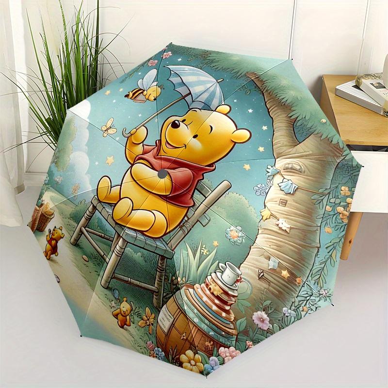 

Winnie the Pooh, Honey Automatic Opening and Closing Umbrella - 8 Ribs Portable Folding Umbrella with Plastic Handle, Suitable for Leisure a