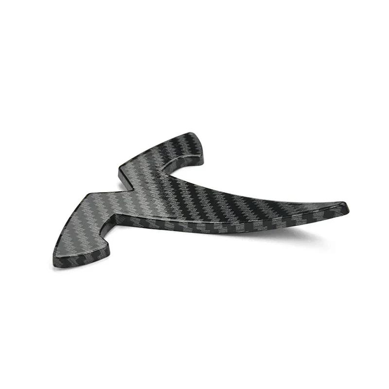 Car Sticker Tesla ABS Car Steering Wheel Rear Trunk Badge Overlay Sticker for Tesla Model 3 Model Y Front Hood Cover Emblem Modi