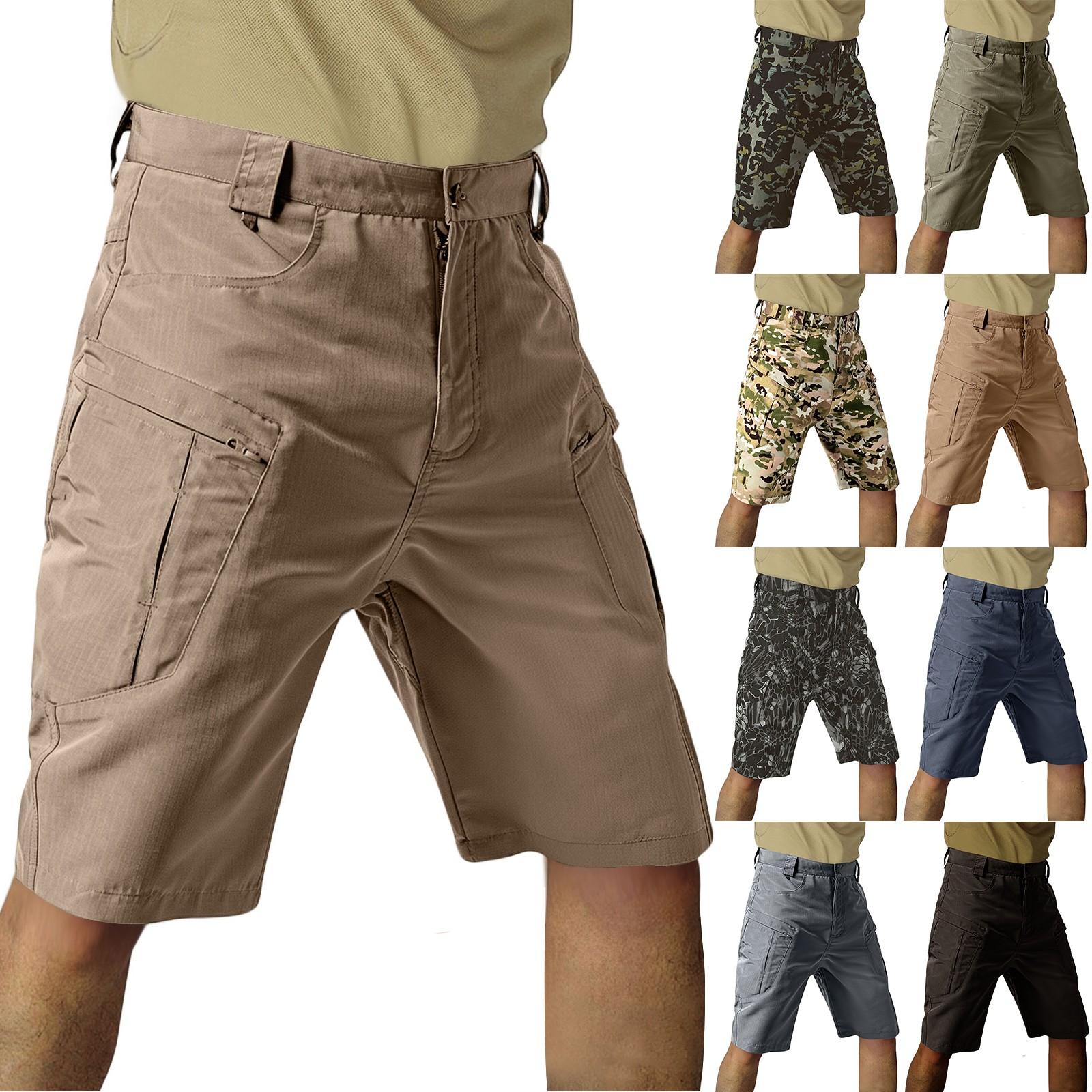 

Men s Ripstop Utility Cargo Shorts - Multi-Pocket, Abrasion-Resistant, Breathable - Hiking, Camping, Construction M чорний