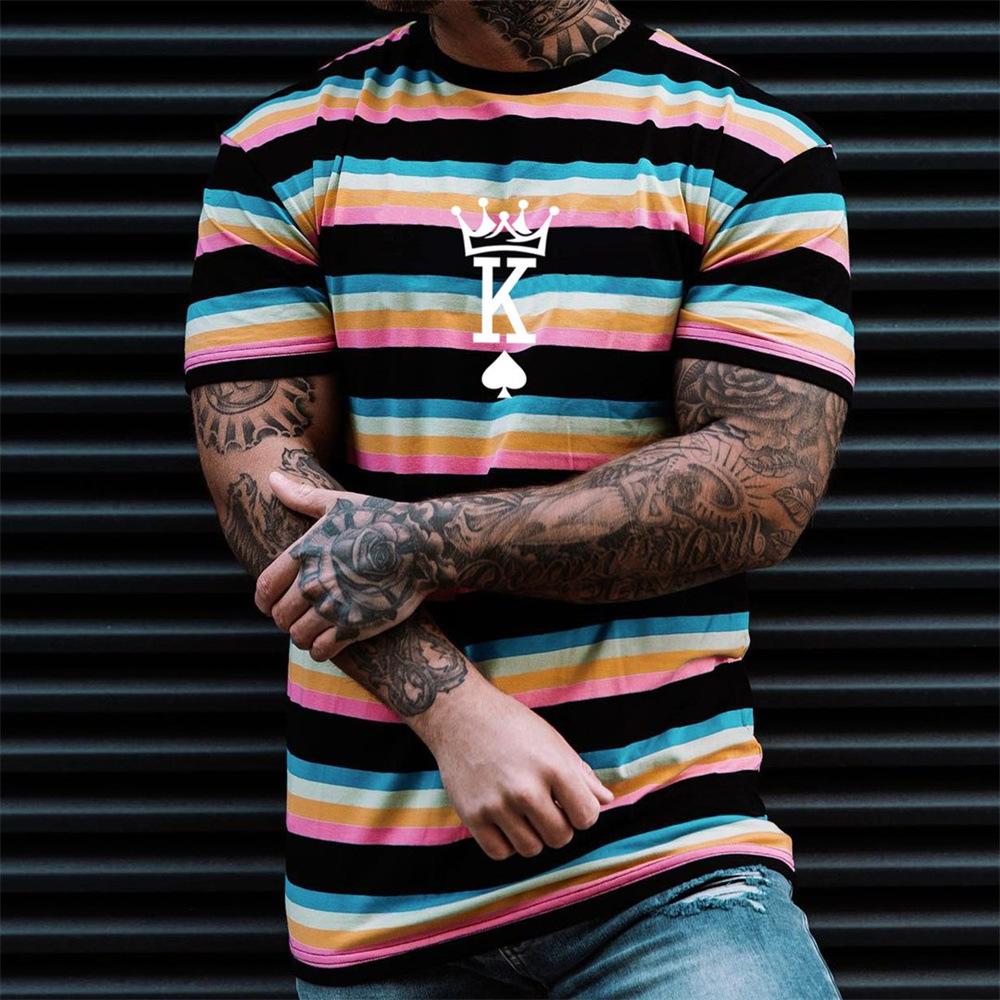 Summer 3D Printed Short Sleeved Sportswear King K/Spade A Pattern Men's T-shirt