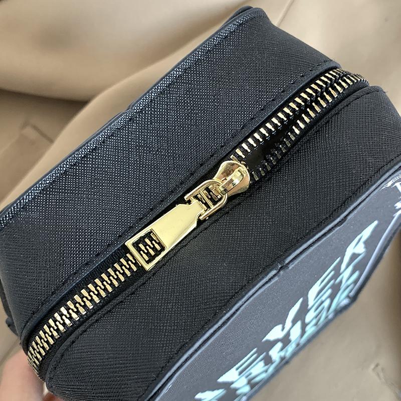 Gothic Dark Locomotive Box Bag Women  New Personality Letter Shaped Bag Single Shoulder Crossbody Phone Bag