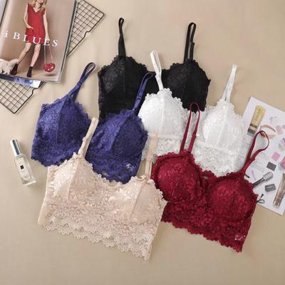 Women Bralette Sexy Push Up Underwear Lace Seamless Crop Top Bra  Ladies Tube Top Women's V-Neck Lingerie Female Sports Bra