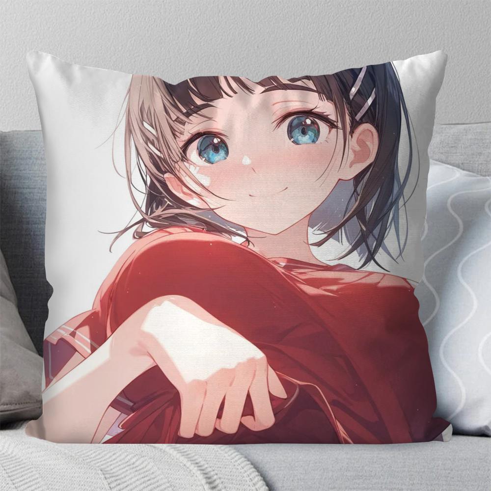 Kirigaya Suguha Animation S-Word A-Art O-Online Kissenbezug Quadratisches Kissen Schlafzimmer Sofa Freizeit Wohnzimmer Heimdekoration 40X40