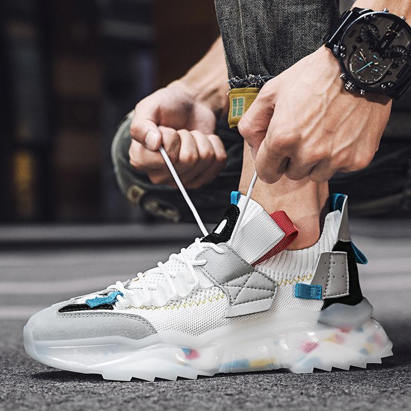 New Autumn High-end Fish Scale Atmosphere Cushion Large Size Trendy Men Casual Shoes Fashion Comfortable Breathable Zapatillas