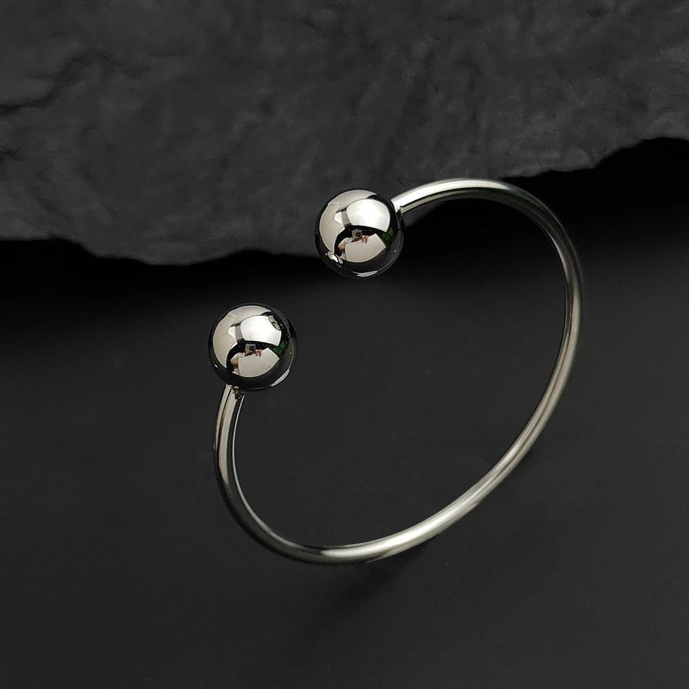 

Simple Wire Double Ball Gold-plated Stainless Steel Women s Bracelet, Waterproof and Rust-free, Worn By Couples серебряный