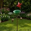 Outdoor Bird Feeder, Bird Baths for Outside, Metal Flower Garden Stakes Bird Bath, Hummingbird