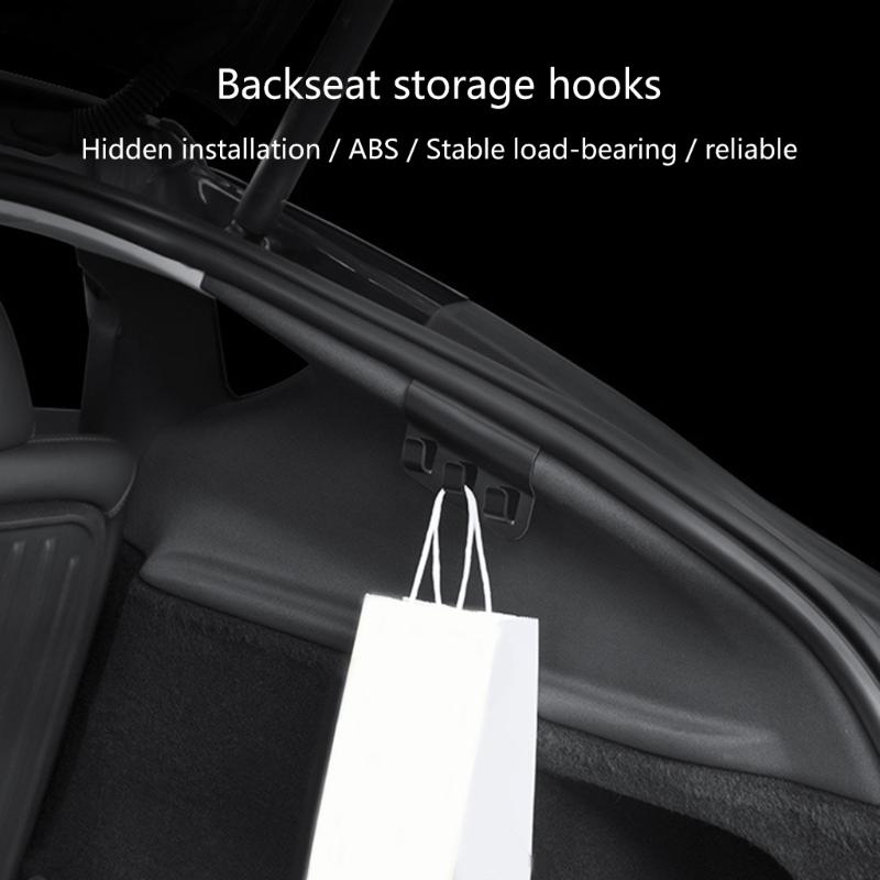 Pack of 2 Adjustable Removable Vehicle Trunk Hooks Easy Mounting for Hanging Grocery Bags and Clothes Practical Design