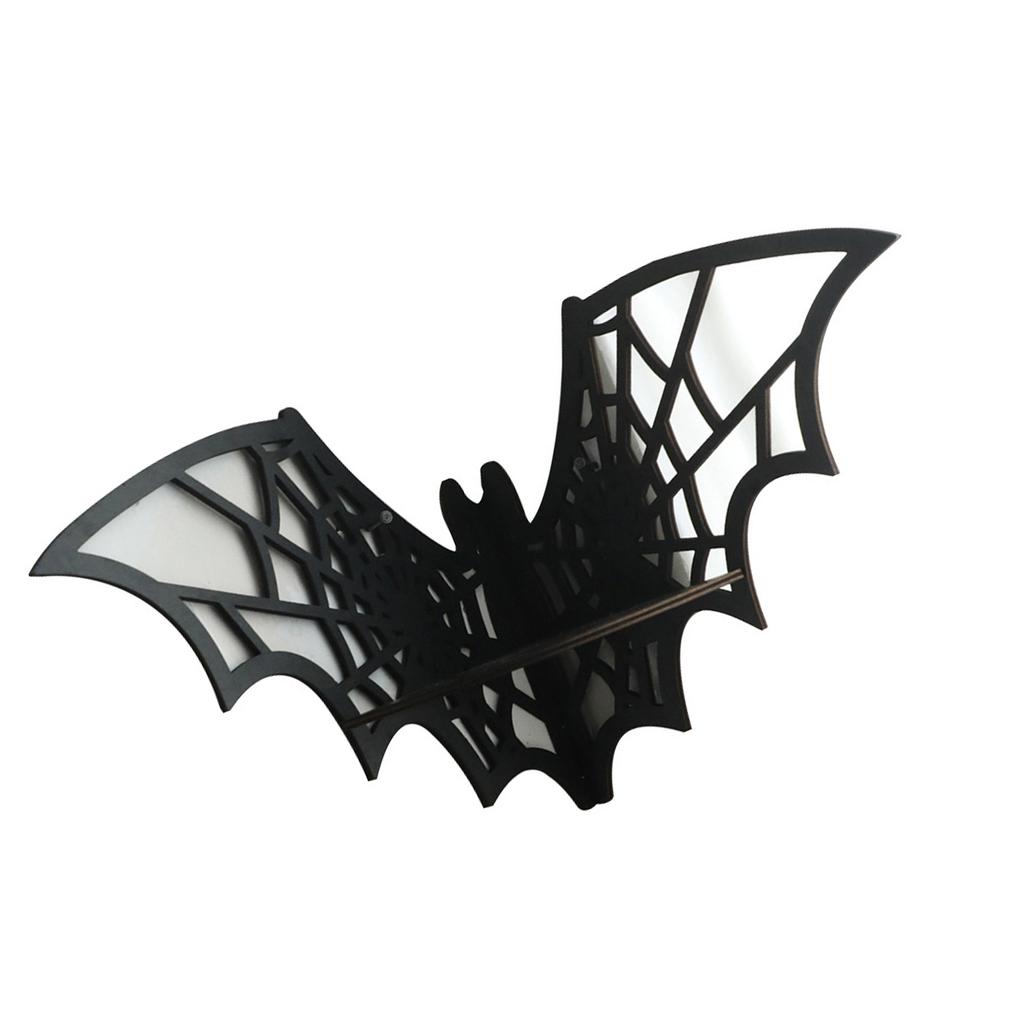 Festival Wood Spiderweb Shape Wall Mount Shelf for Halloween Decors Wall Floating Shelf Hanging Storage Rack for Party