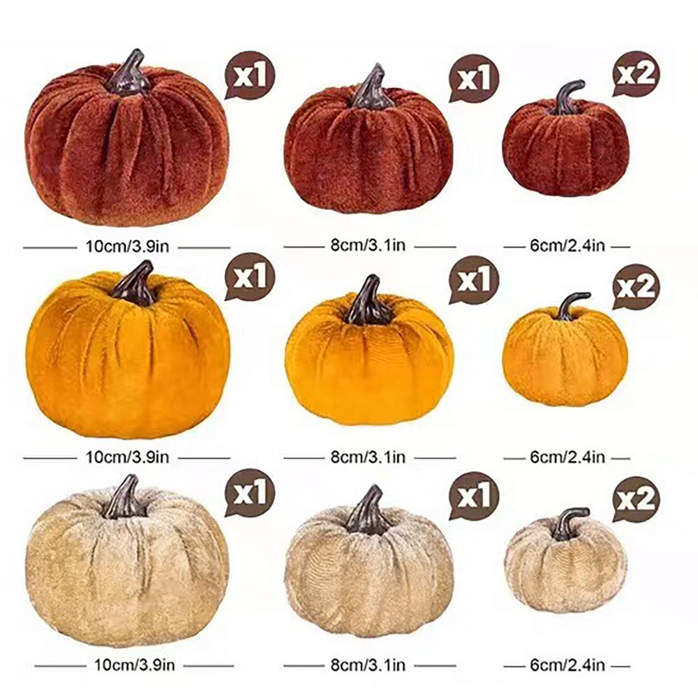

Искусственные тыквенные украшения на Хэллоуин, бархатный набор тыкв, осенние тыквенные пенопластовые украшения для домашнего праздничного декора