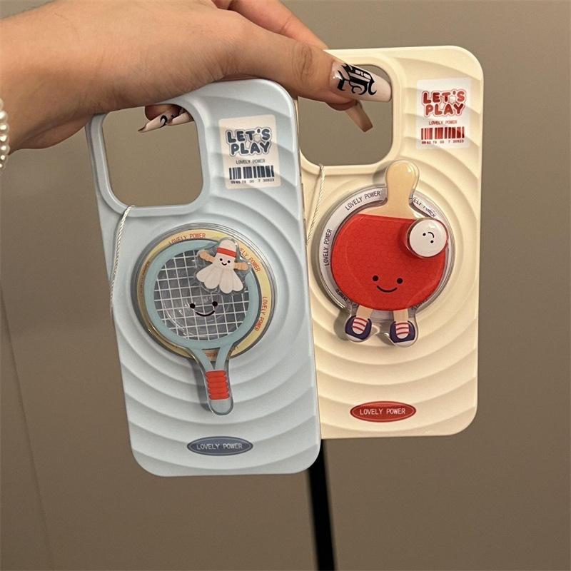 Ripple Magnetic Suction Is Suitable for Apple 16 Mobile Phone Case, Table Tennis IPhone14 Bracket 15promax Silicone Soft Case 13.