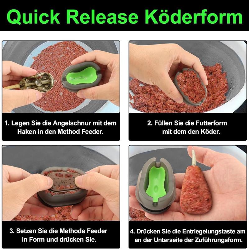 2/5Pcs 20G/30G/40G/50G/60G Method Feeder Fishing Inline Feeder Carp Fishing Feeder Device Kit Feeder Carp Fishing Hair Rigs