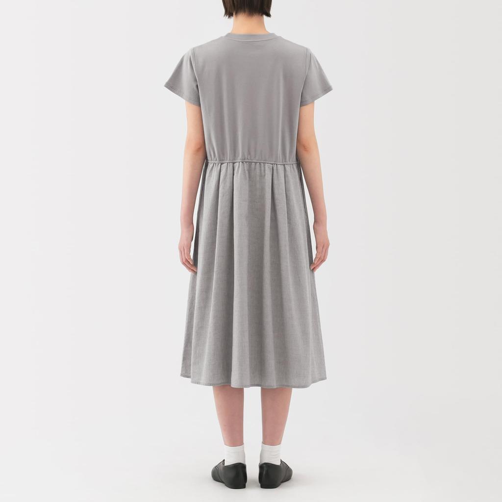 MUJI Cool Short Sleeve Size BC2LKA5S Women's Dress, Gray, M,