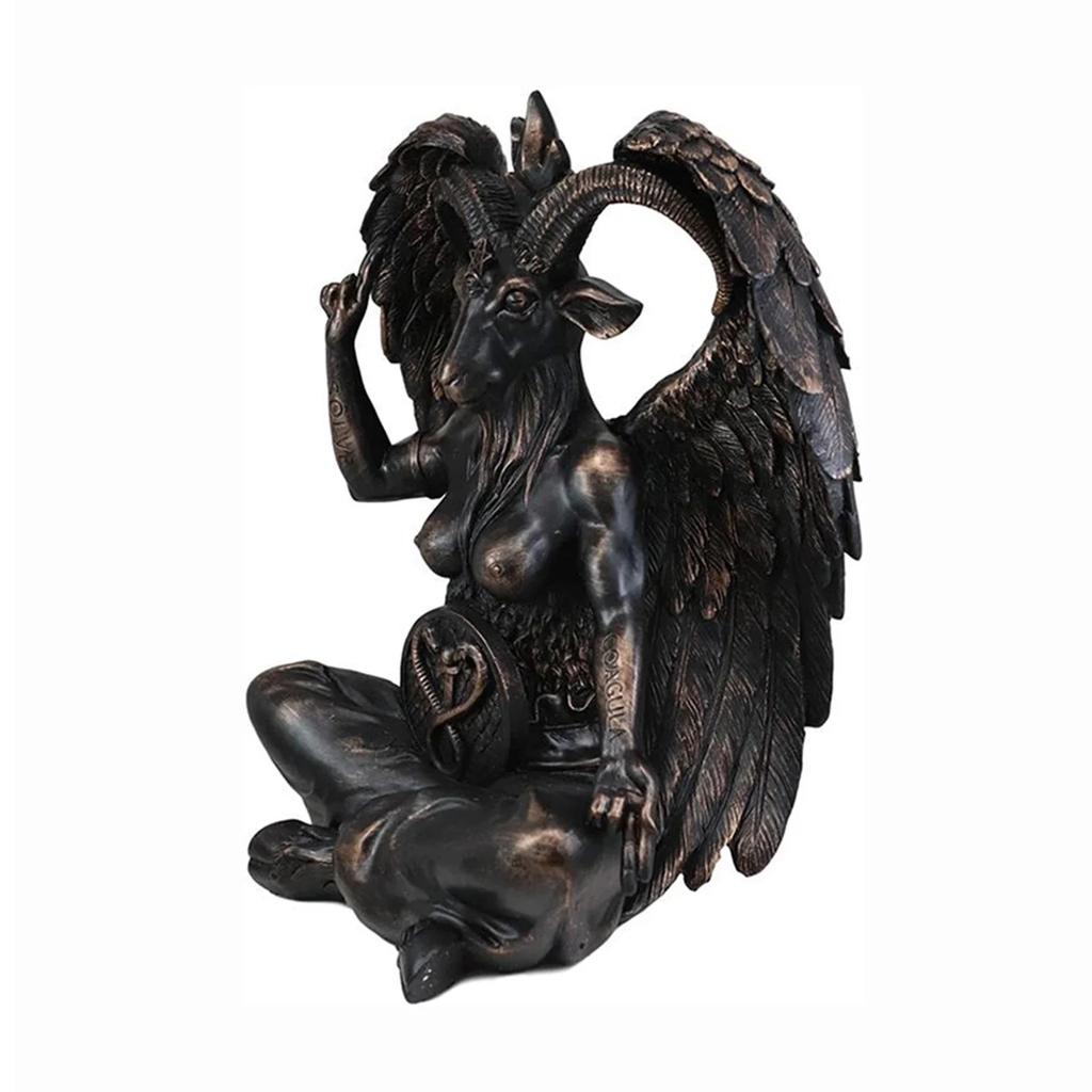 Satanův kostel Sabatická koza Baphomet Socha Satanistický Okultní Idol Sochařská Deska Pryskyřičné Řemeslo Náboženská Sochařská Ozdoba