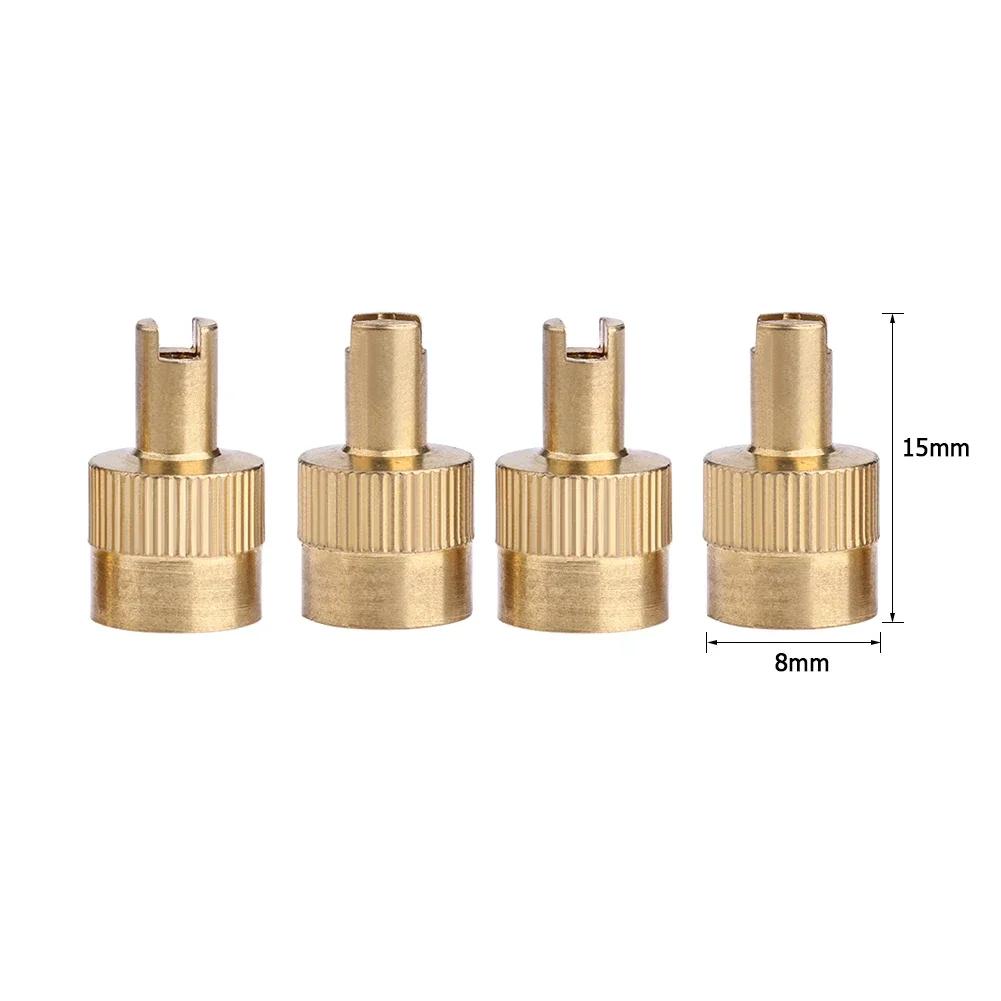 10/40pcs Copper Slotted Head Tire Valve Stem Cap with Core Remover Tool for Auto Motorcycle Bike Tire Wheel Stem Air Valve Caps