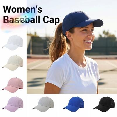 Quick-Drying Women‘s Baseball Caps Breathable Mesh Lightweight Peaked Cap Half-Hollow UV Protection Running Cap Golf Wear