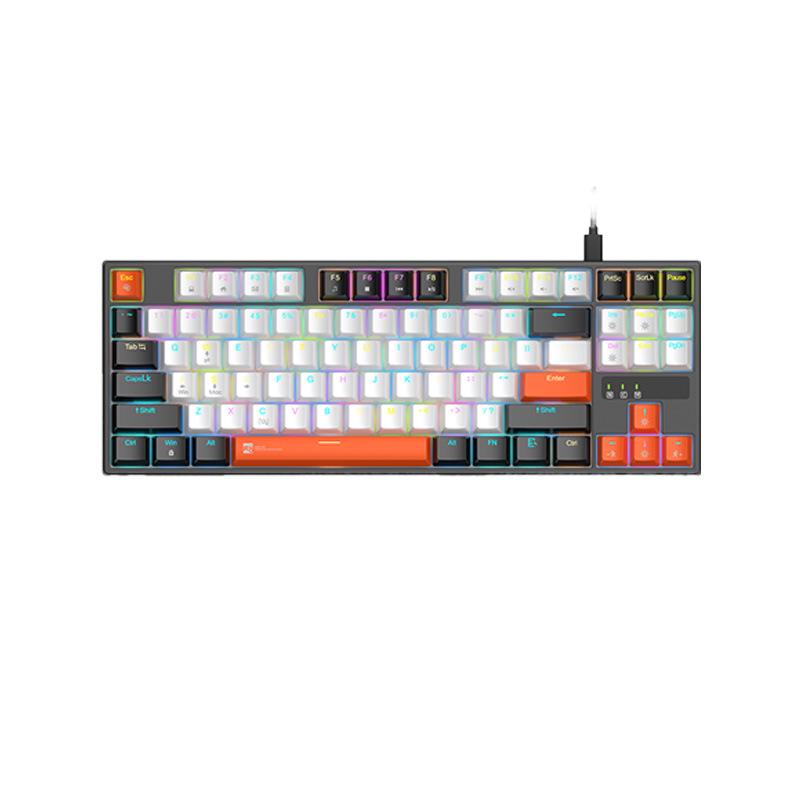 GK105 87-Key Wired Mechanical Keyboard, ARGB Backlit, Red Switch, Anti-Ghosting, Universal for Gamers and Laptops.