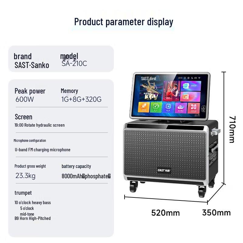 Sakon Portable Karaoke Speaker System