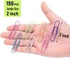 Large Paper Clips 150pcs 2 Inch 50mm Jumbo Paper Clip Assorted Coloured PaperClips for Paperwork Office School and Personal Use