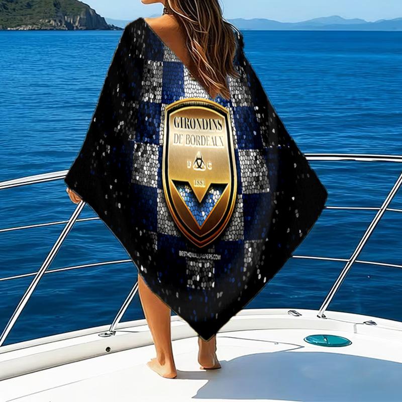 Giron-de Football Crest Printed Beach Towel, Super Soft Microfiber, Perfect Gift Birthday, for Pool, Beach, Travel, for Family and Friends