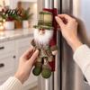 Polyester Fridge Handle Wrap 2Pcs/Set Santa Snowman Refrigerator Covers Christmas Wrap Xmas Kitchen Theme Decor Cute Decorative Door Sleeves