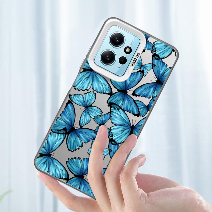 Case for Xiaomi Redmi Note 10Lite 10s 14 13 Pro Plus 12s 9s 11s 13 12 11 Pro Soft Shell Beautiful Blue Butterfly