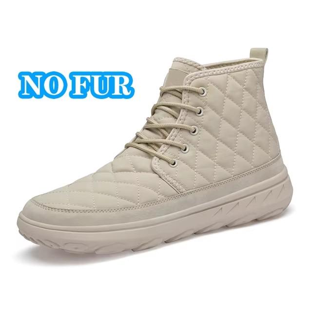 

Модная ткань+свиная кожа Плюшевый мех Зимние мужские ботинки Высокие Теплые Хлопковые ботинки На шнуровке Платформа Снежные ботинки Нескользящие Ботильоны на шнуровке 38