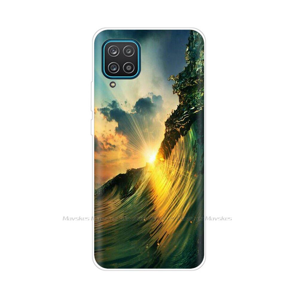Soft Silicon Cover For Samsung Galaxy A12 Case Cute Flower Cat Bumper For Samsung A12 Phone Case Cover For Samsung A12 A 12 6.5"
