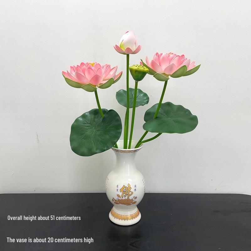 Petites Fleurs Artificielles Décoration Lotus Lys pour Maison & Offrandes à Bouddha
