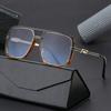 Oversize Sunglasses Fashion Square Metal Glasses Double Bridge Men Gradient Sunglasses Women Eyewear