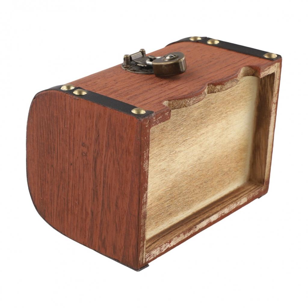 Lock And Key Piggy Bank Wooden Money Box Kids Financial Education
