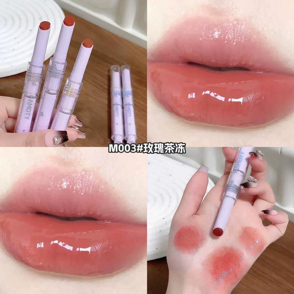 Famoty Solid Lip Gloss, Water-Gloss Lipstick, Mirror Lip Glaze, Lipstick, Lip Balm, Whitening Cosmetics for Girls, Beauty Wholesale
