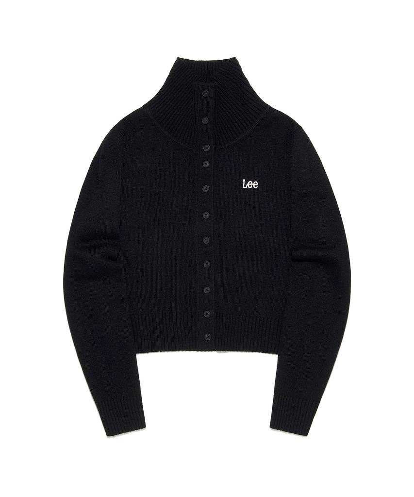 Lee Women'S High-Neck Collared Cardigan Black