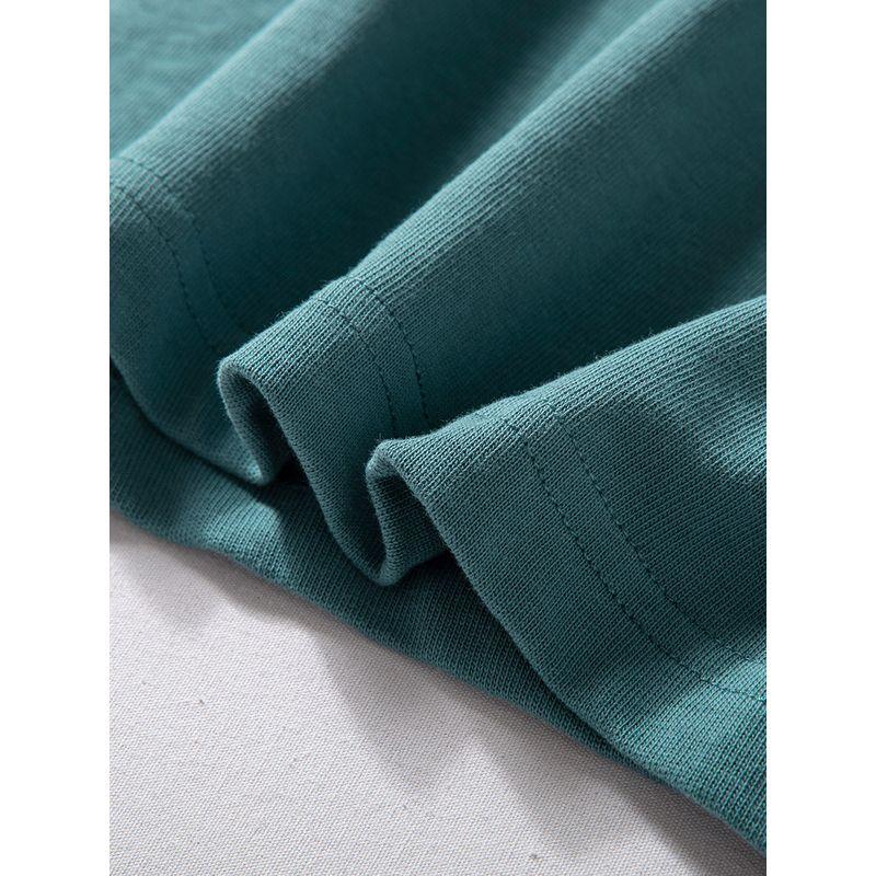 T-Shirt for Men, American Style 300g Heavyweight Pure Cotton Spring and Autumn Base Shirt, Simple and Versatile Round Neck Pullover Men's Top