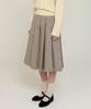 Lingseoul Wool Pintuck Skirt-Ash Brown