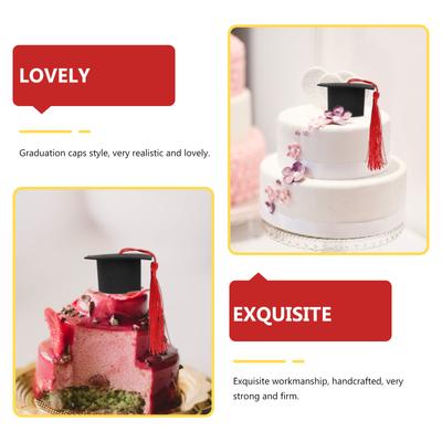 10 stuks Mini Afstudeerhoed Kleine Afstudeerhoed Wijnfles Dop Taart Decoratie Mini Doctoraal Hoed Cupcake Decoratie 2026 Afstudeerfeest decor