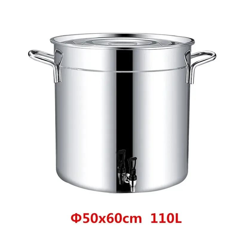 304 Edelstahl Topf Wasserhahn Spender Groß Große Kapazität Wasserspeicher Eimer Fass Suppentopf mit Deckel Suppentopf Kochgeschirr