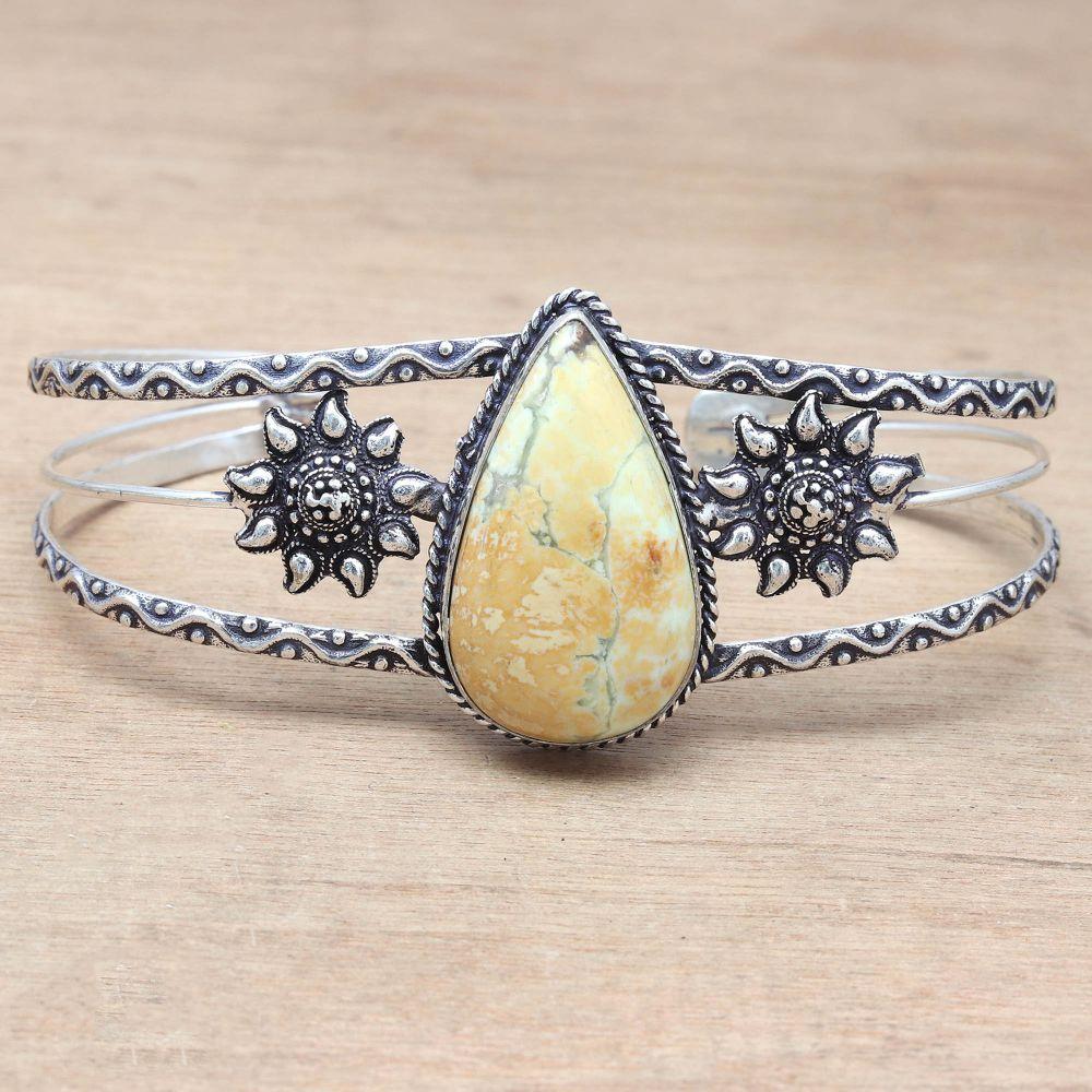 Rainforest Jasper Gemstone Ethnic Jewelry Cuff Bracelets7''Adjustable